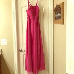Azazie Ginger in Fuchsia Chiffon Long DressSize A6